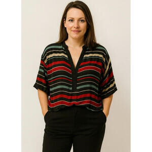 Isabel Marant top 6 silk striped dolman sleeve business office work designer